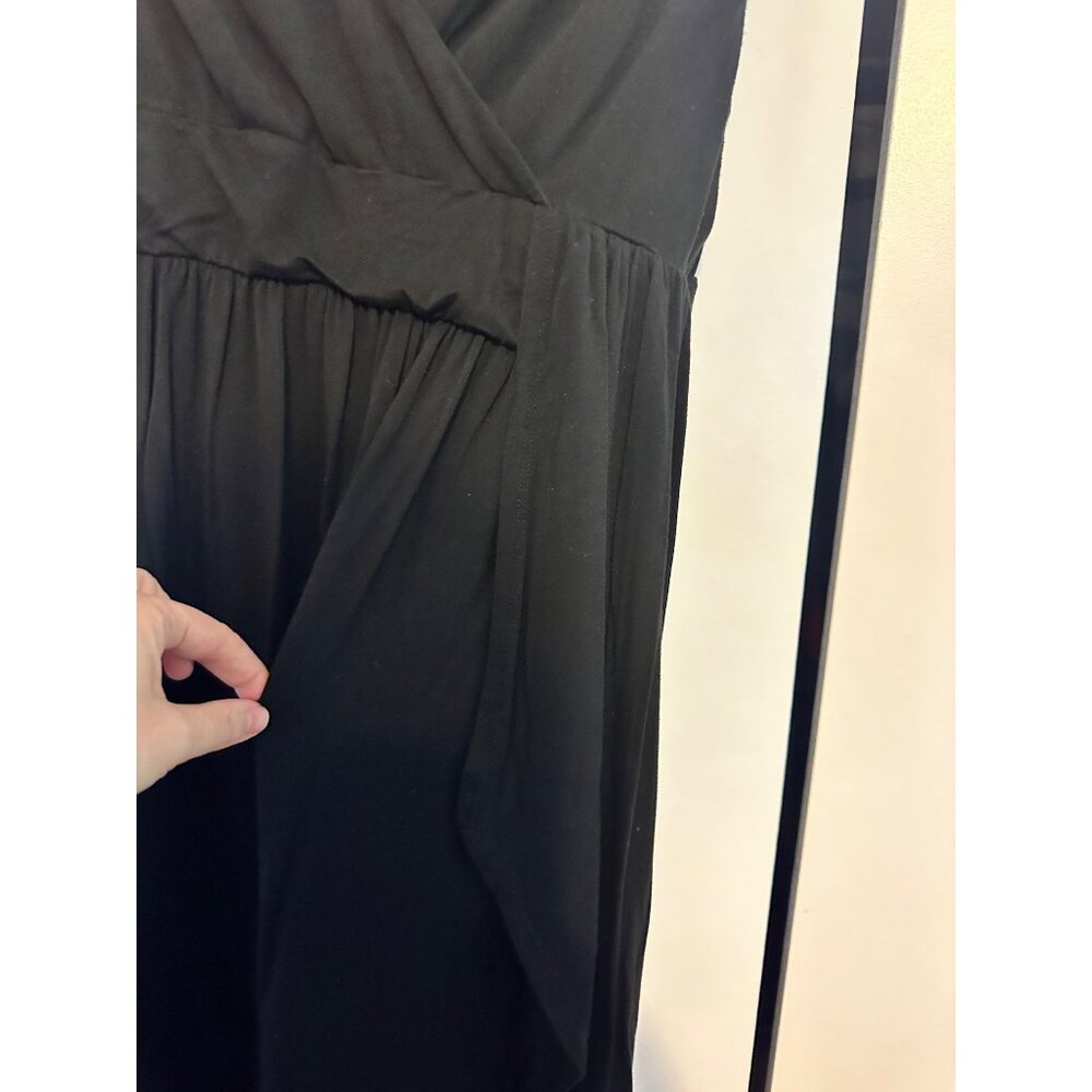 Soma Black‎ Sleeveless Wrap Dress Large Rayon/Spandex Blend Knee-Length Design - Picture 4 of 8